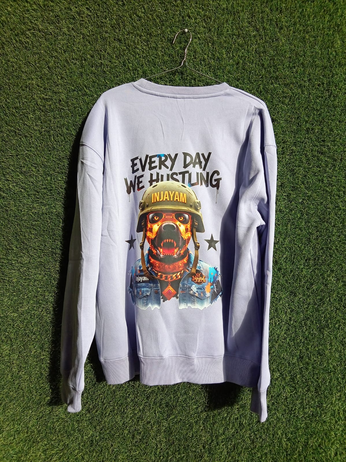 INJAYAM Every Day We Hustling Sweater – Lavender